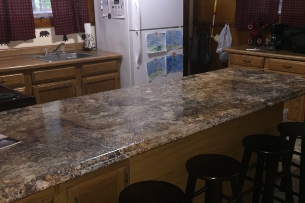 New bar countertop and stools 