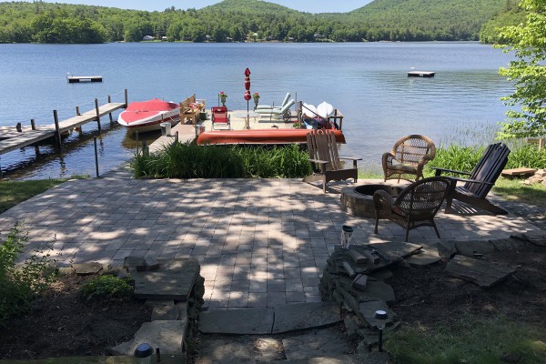 The patio and the dock