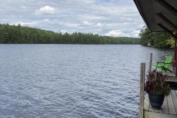 view of lake from boathouse dock 