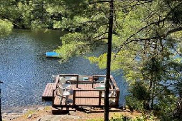 View from cottage to the dock & path to dock