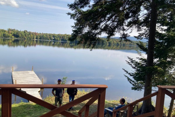 The three cubs enjoying camp life