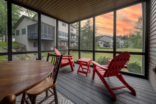 Our private screened in porch and off our living room!