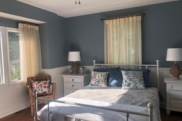 First floor queen bedroom across from Living room.