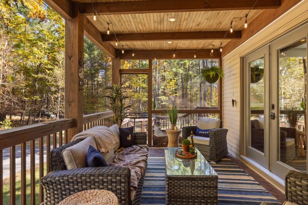 Screened terrace is located off the home's dining room.