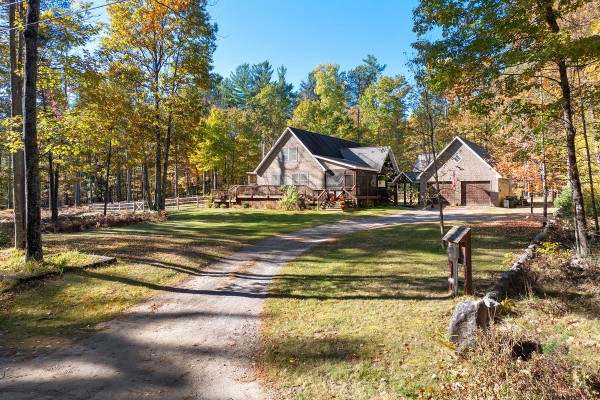 Adirondack View Lodge is set back from a quiet lane.