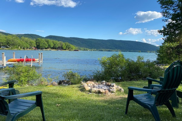 Enjoy the waterfront fire pit for sunset drinks