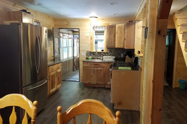 Kitchen and back door to laundry