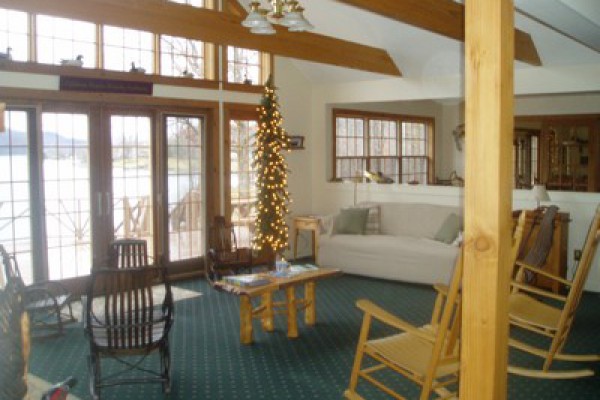 Living room with spectacular lake view.