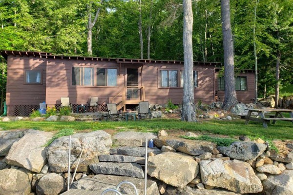 Cabin view from dock, just feet from the water