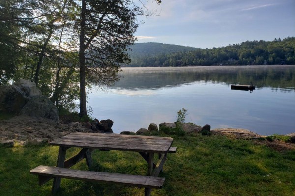 Lake view from beach/picnic table