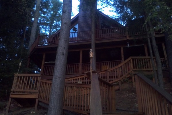 View of house from lake edge