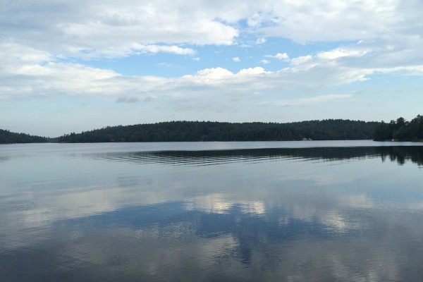 Morning view of the lake from boathouse