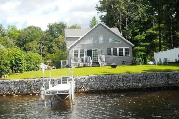 View of the backyard from the water