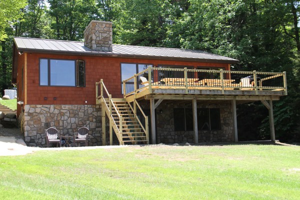 View of house from lakeside yard