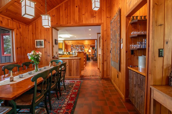 Dining room, bar and kitchen