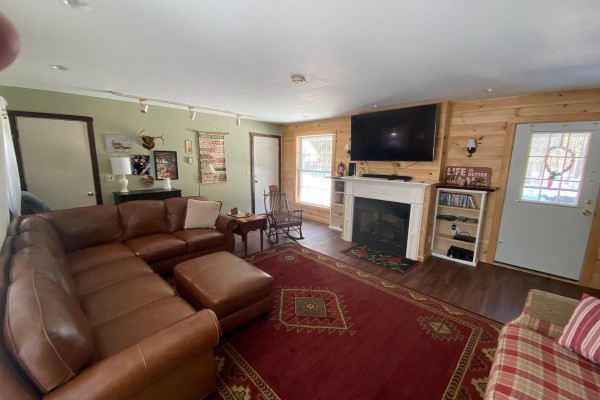 Living room with propane fireplace