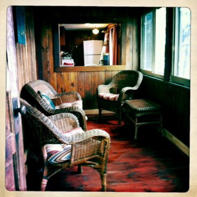 Take it all in in comfort on the enclosed porch.

