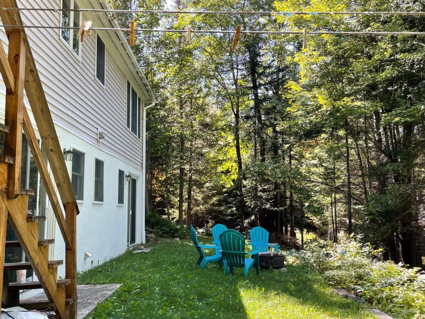 Backyard and fire pit