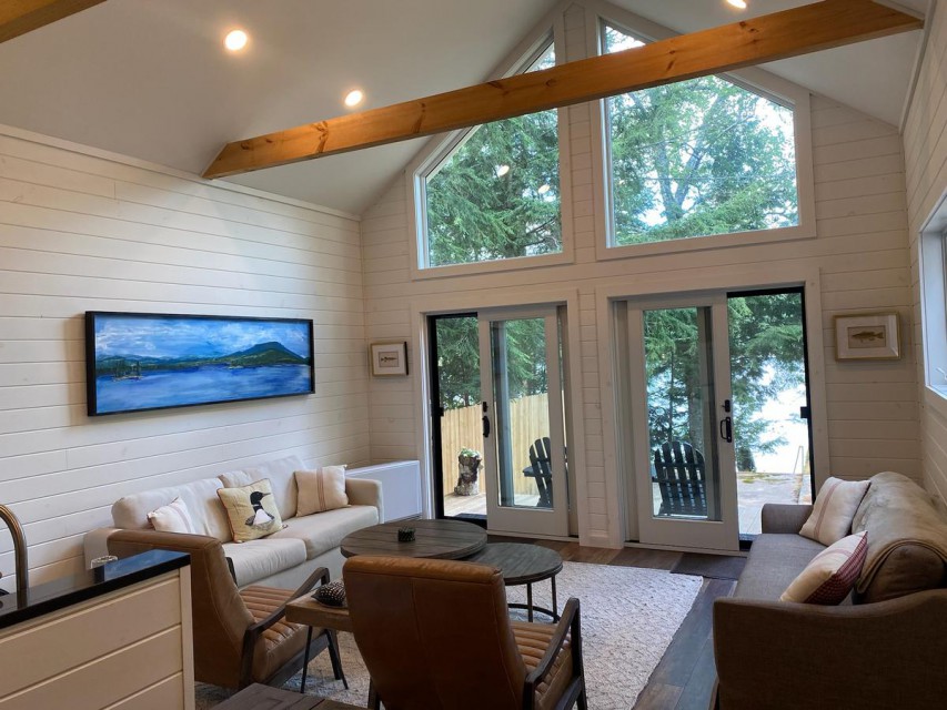 Cabin #2 Living room overlooking the lake