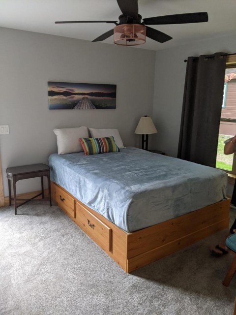 Maste bedroom, walk in closet not pictured. deck access