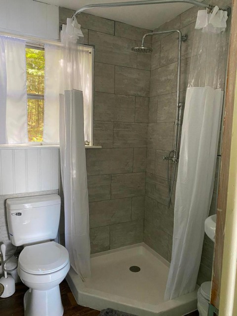 Newly remodeled bathroom with pedestal sink
