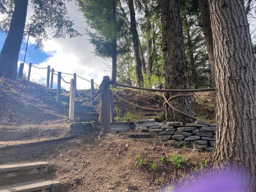 Steps leading to gazebo