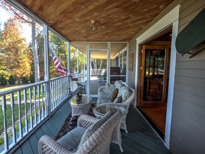 PORCH- One of three. Facing lake.