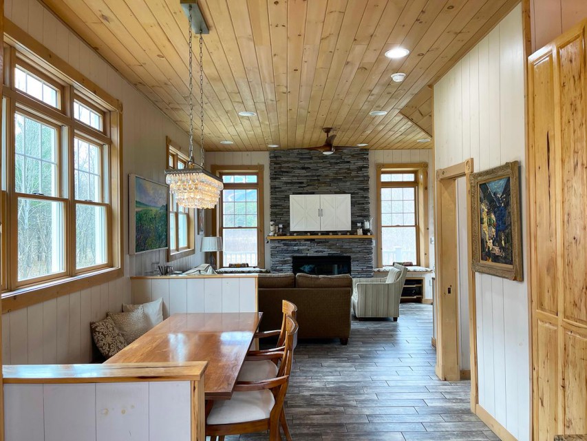 Open floor plan, dining and living area