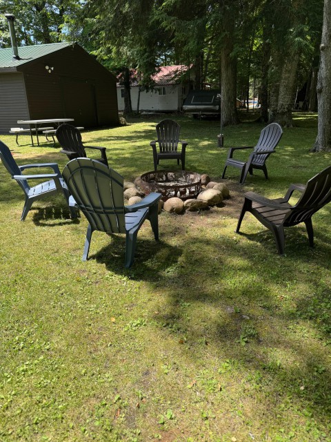 Campfire with chairs 