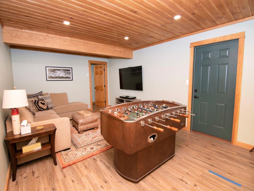 Basement Playroom with 65inch TV with Video Games 