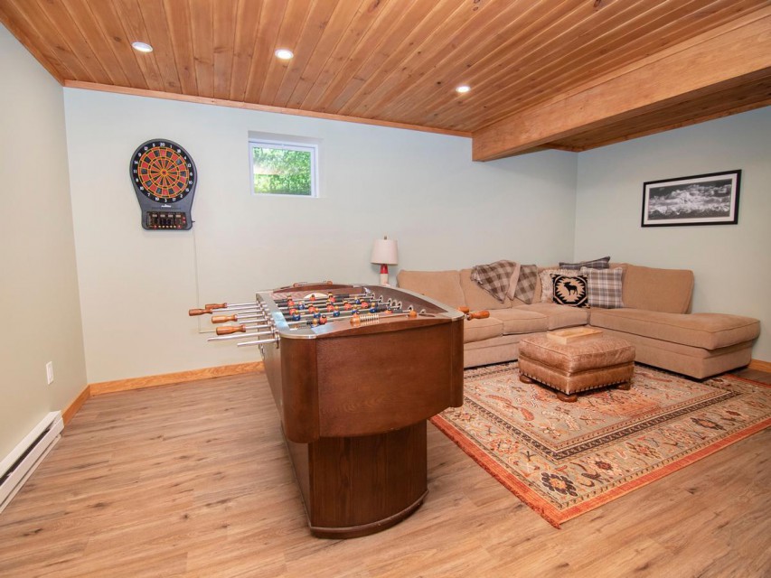Playroom includes Darts and Foosball
