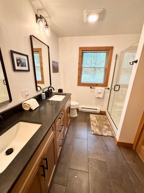 New! Upstairs Main Bath with 2 sinks and Shower