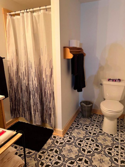Lower level full bath with shower