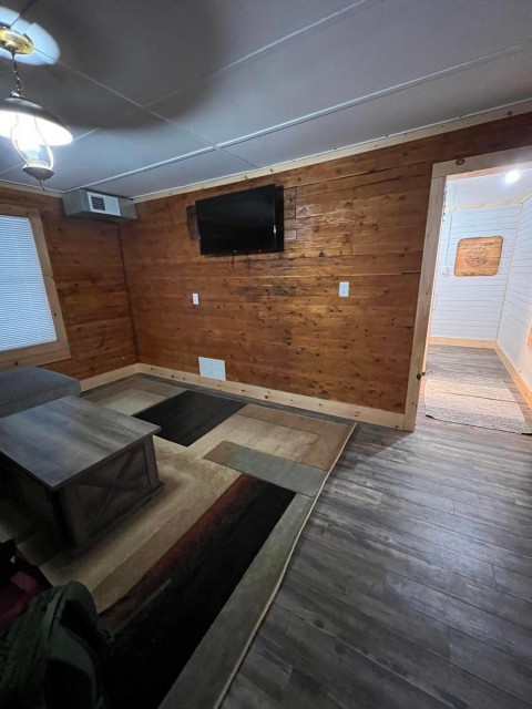 Downstairs family room with smart TV