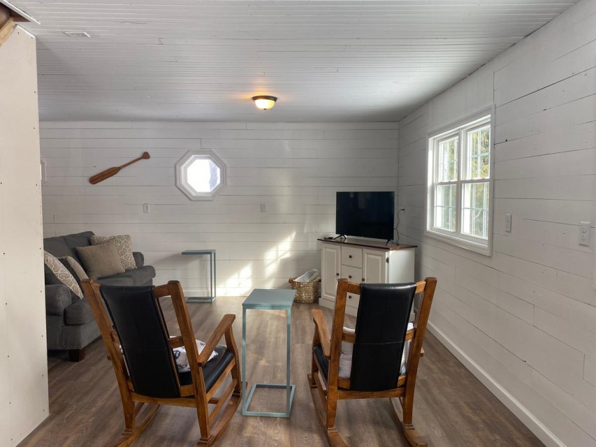 Living room with lake view