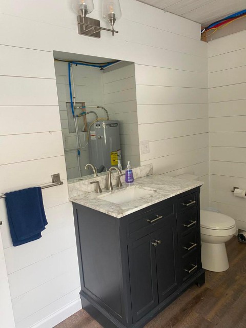Half bath with washer and dryer