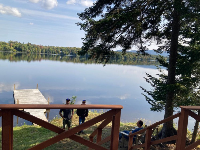 The three cubs enjoying camp life