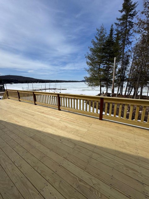 Deck overlooking the water
