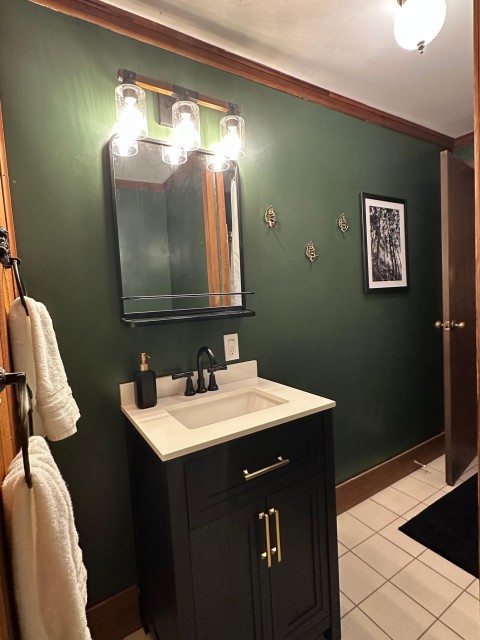 downstairs bathroom with shower tub 