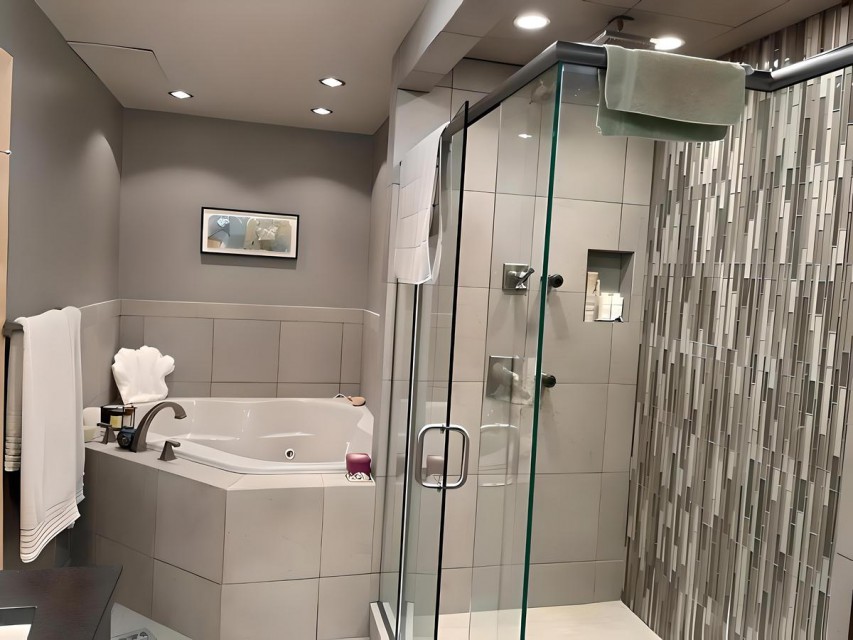 Downstairs Bathroom Shower & Whirlpool Tub