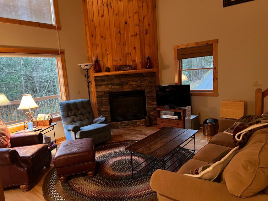 First floor living area and gas fireplace