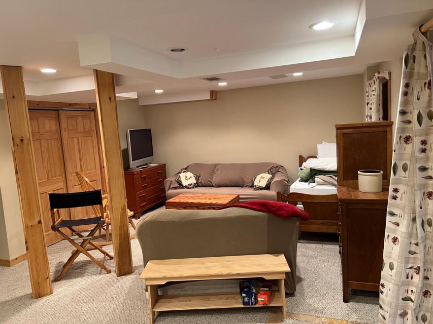 Walkout basement living area view 1 