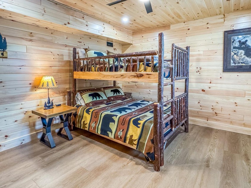 Lower Level Bedroom - Full over Queen Bunk Bed