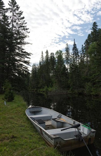 Fishing boat with trolling motor