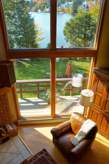 View of the lake from the spiral staircase
