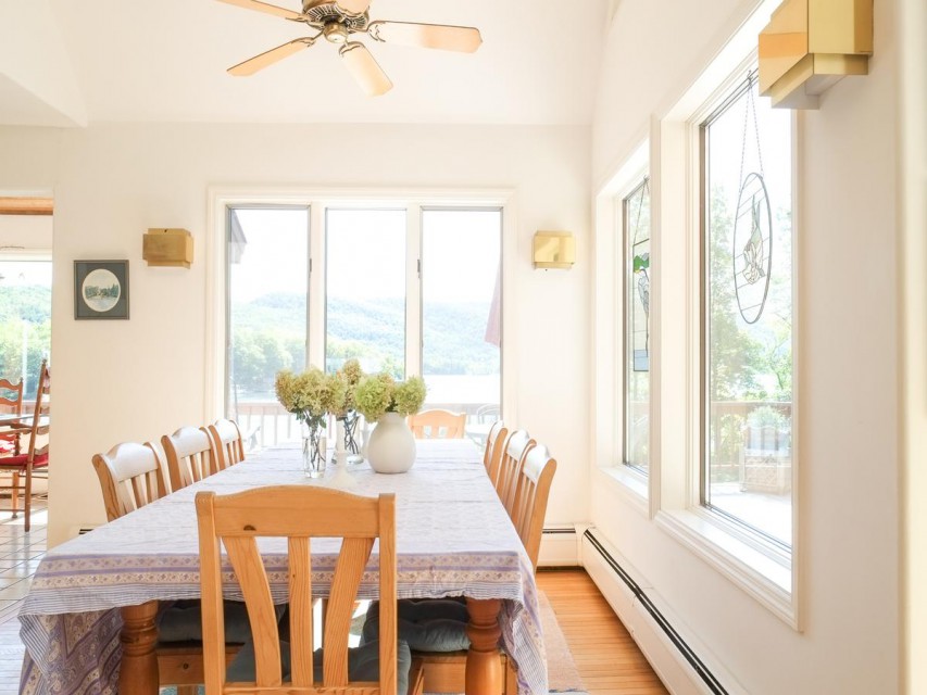 Large dining room also affords a view down the lake