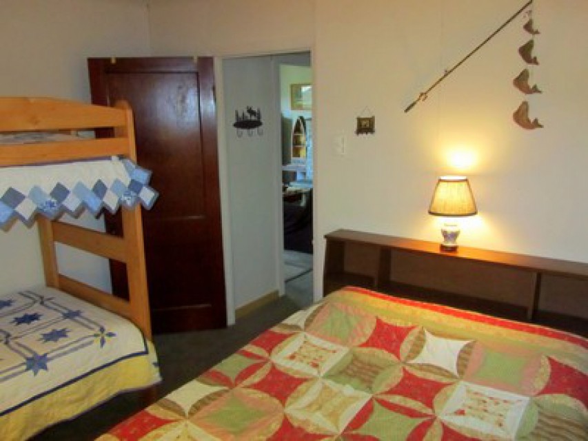 Second bedroom- Queen bed & bunk bed
