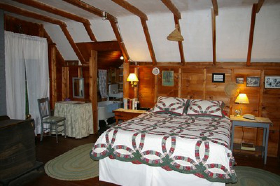 Spacious master with adjoining bathroom.