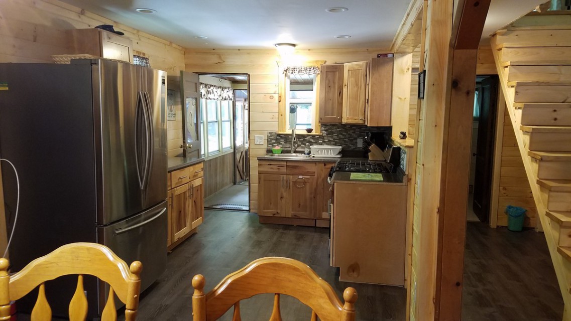 Kitchen and back door to laundry