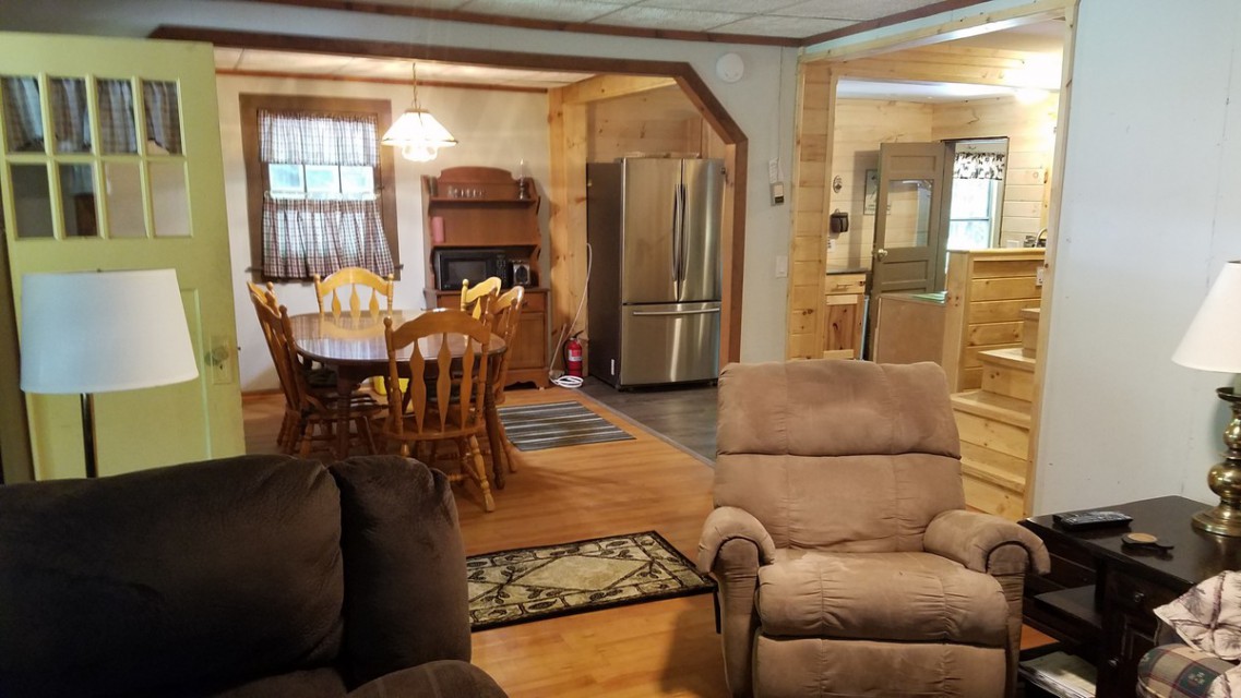 family room and dining room 